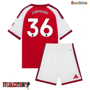 Arsenal Martin Zubimendi #36 Prima Maglia Bambino 2026-27 Manica Corta (+ Pantaloni corti)